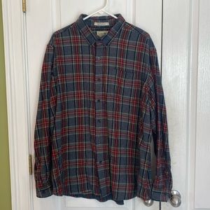 LL BEAN Scotch Plaid Cotton Flannel Shirt Men's Traditional Fit XL
